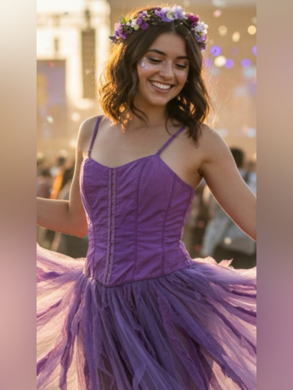 Purple Corset Tulle Burning man Festival Dress size Small